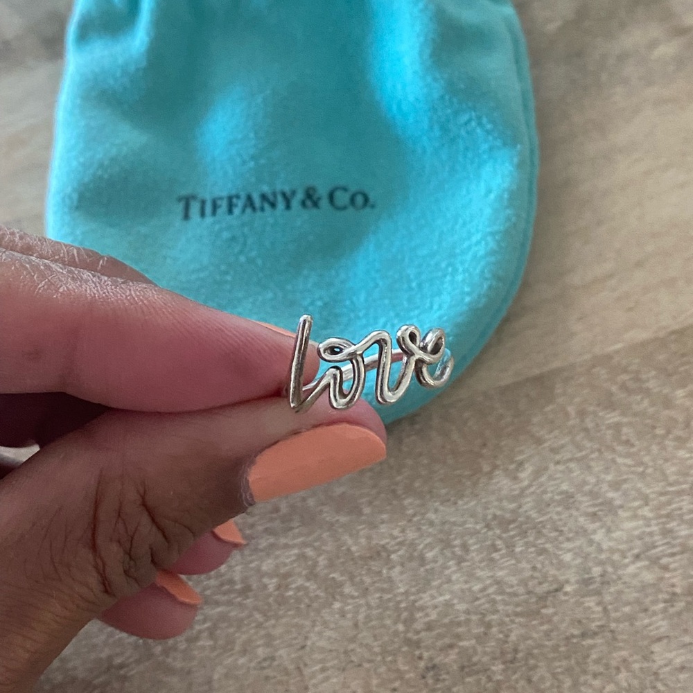 Tiffany & Co Paloma Picasso Sterling Silver Graffiti Love Ring Size 6/6.5